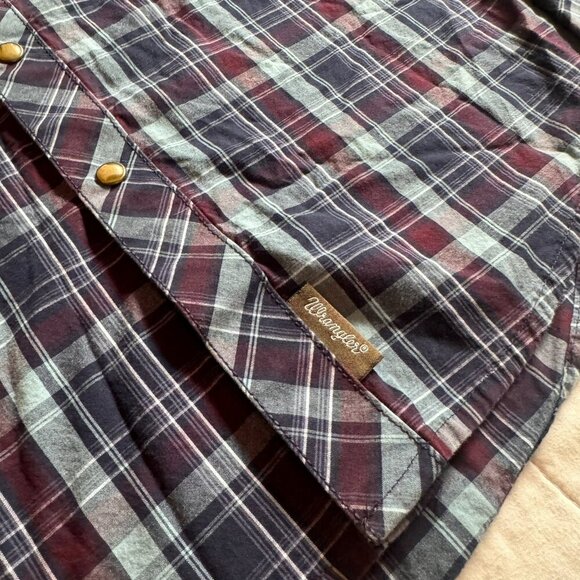 Wrangler Retro Shirt Mens Small Long Sleeve Button Up Pearl Snap Plaid Western - Picture 6 of 11
